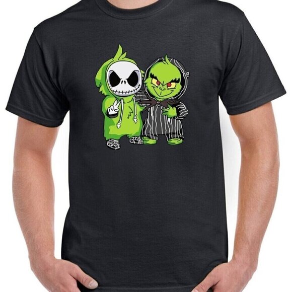Memoriesrus E Other - Grinch And Jack Skellington Nightmare Before Christmas Holiday Parent T-Shirt .
